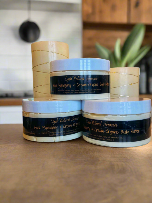 Black Mahogany + Cream Organic Whipped Body Butter