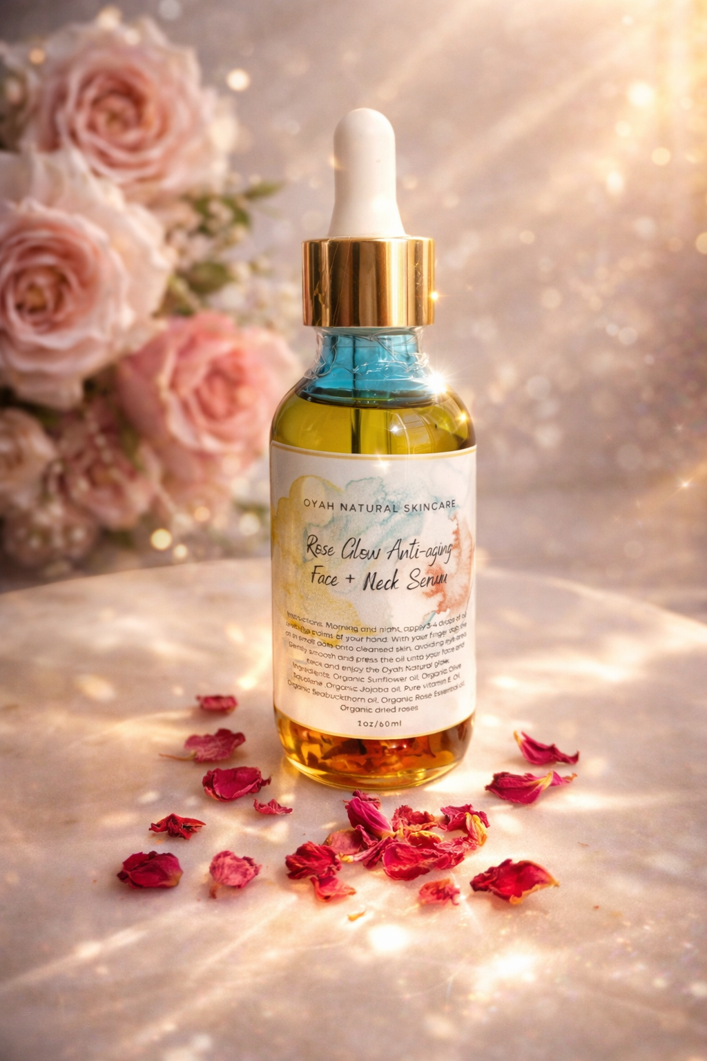 Oyah Rose Glow Anti-aging Face+Neck Serum – OYAH NATURAL SKINCARE
