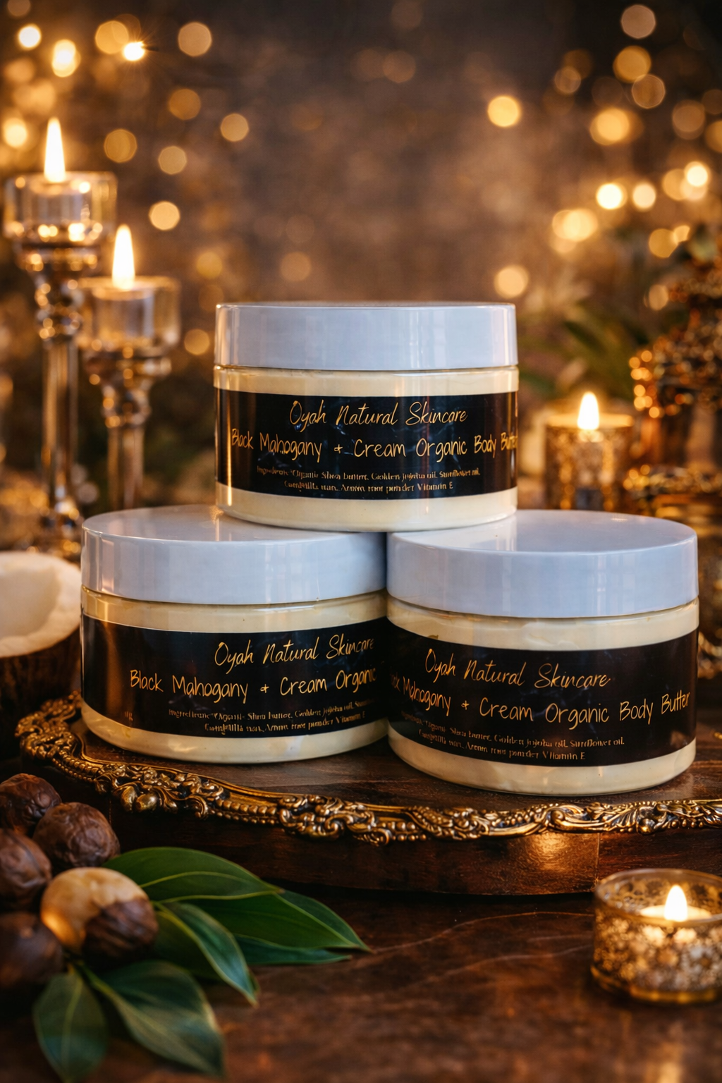Black Mahogany + Cream Organic Whipped Body Butter